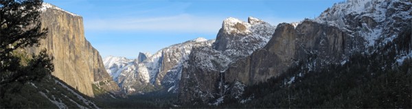 Tunnel View Panorama in December.