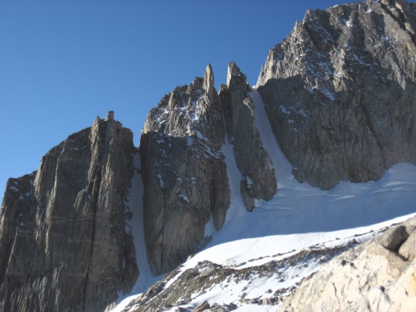 All three gullies looked snowy.