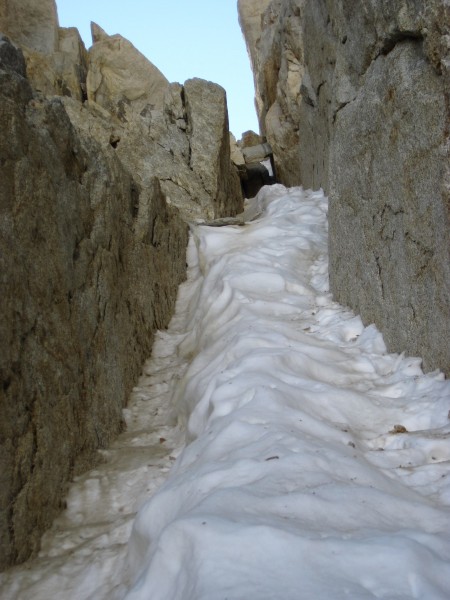 Looking up to what I thought would be the crux - getting past the choc...