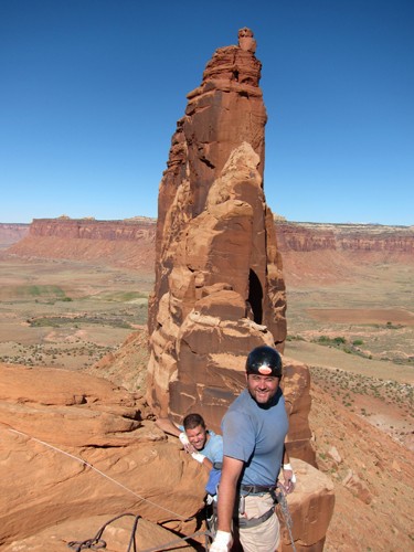 The lads on top of Sparkling Touch Tower, with Hummingbird Spire and K...