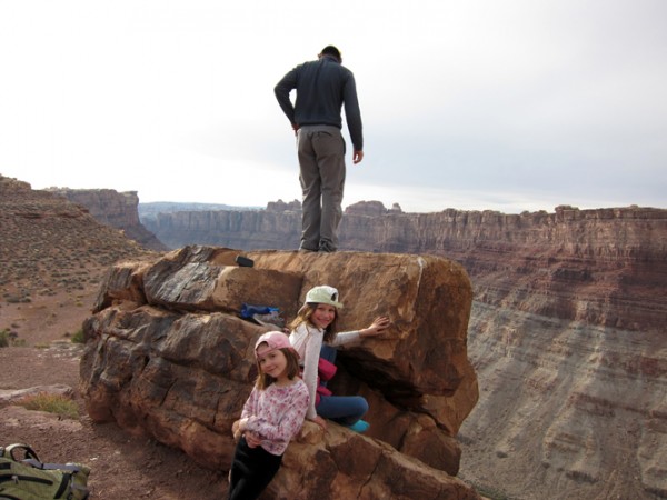 Paul and the girls at the confluence overlook.