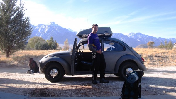 myles and max ready to go...lone pine peak is behind them