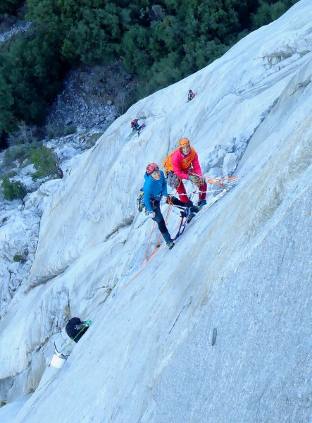 Hannah 1 and Hannah 2 at the top of the Sickle pitch ready for the swi...