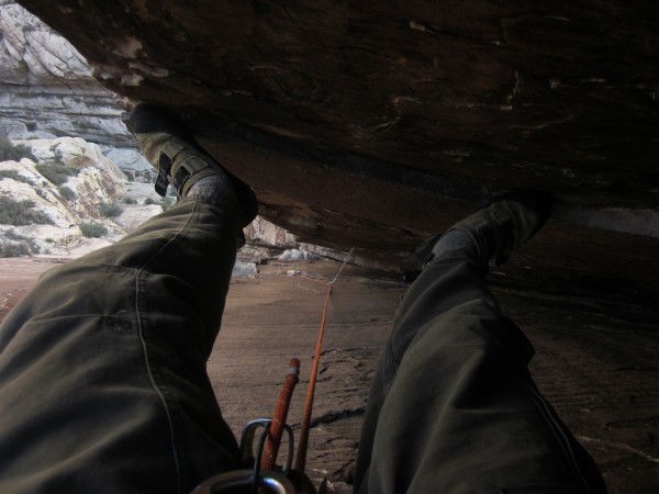 A nice little foot ledge gives me a chance to take a photo in the uppe...