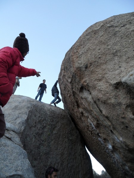 Conor and Elliot working the top of Fall Guy in the Buttermilk. This p...