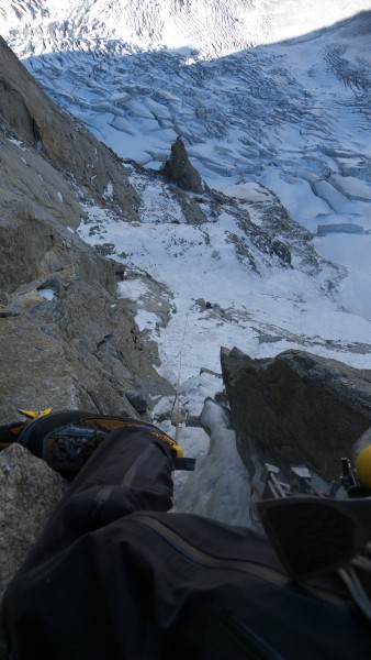 On the belay in the lower part of the wall