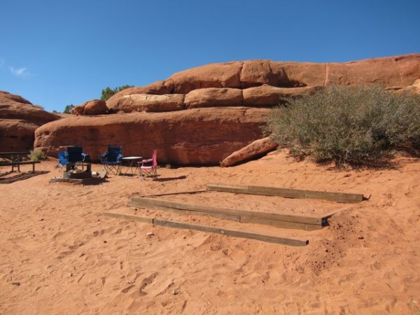 The completed tent pad