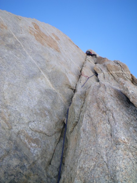 Leading my first 5.10 ever &#40;var. on N. arete of BCS&#41;