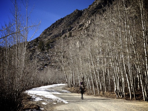 Hiking the road to North Lake