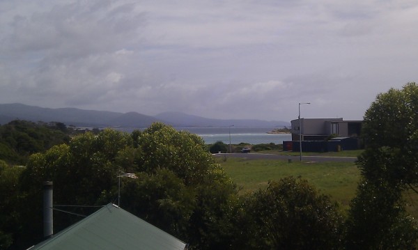 A corner of the Diamond island is visible from the house.