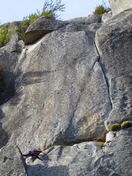 Tom and Sue on the 5.9 glory pitch of gripper  &#40;5.10b,5.9, 5.9&#41;