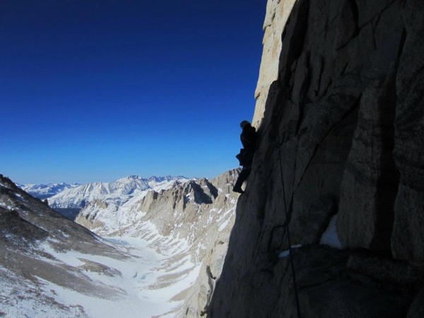 The leftward traverse on the first pitch.