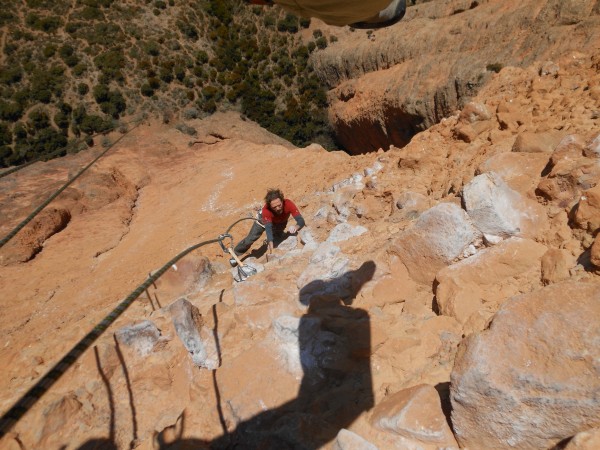 Bob on his way up pitch six.