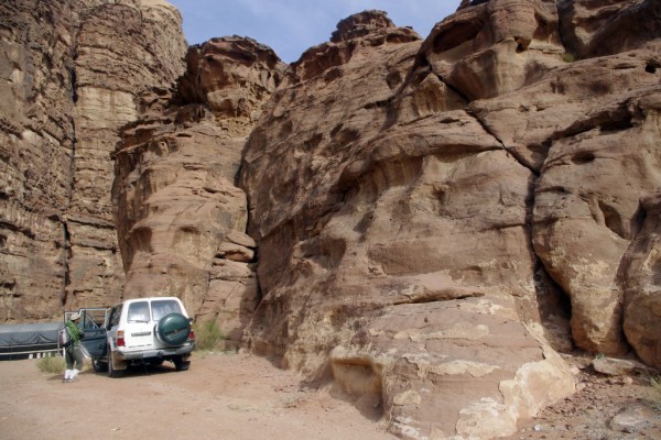 Start of Sabbah's Route on Jebel Khazali, Wadi Rum, Jordan