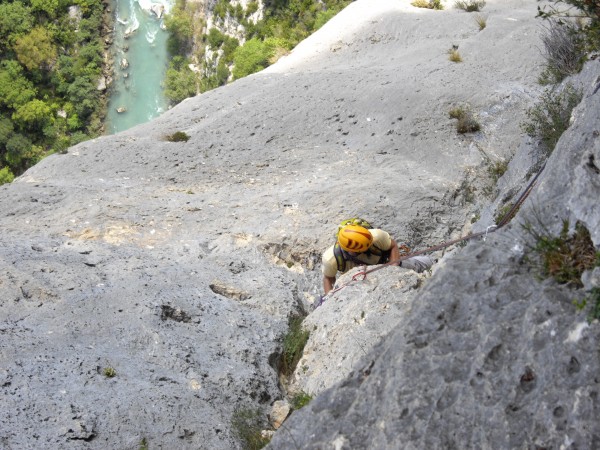 In the chimneys,on one of the more open pitches,  Graeme turning an ov...