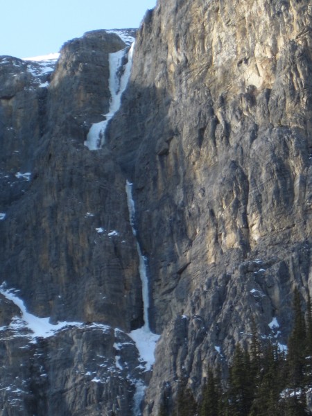 The Ice Funnel &#40;150m WI 4&#41; in the Waiparous Creek valley - 2/23/12