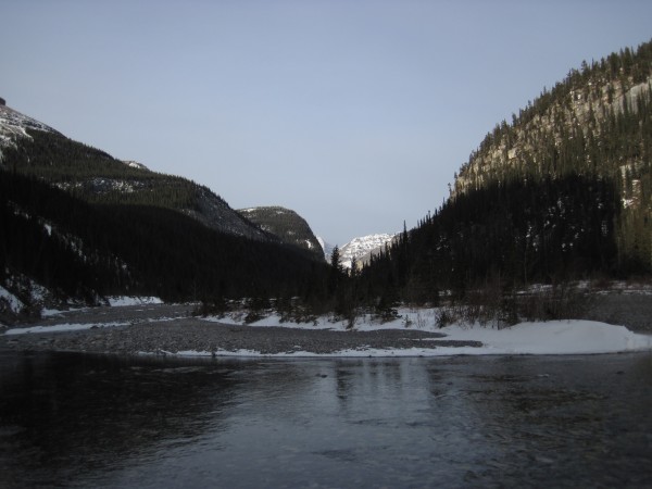 Moderate Ghost River crossing. Not too deep - 2/24/12