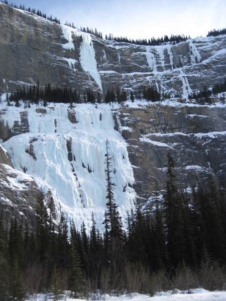 The Weeping Wall &#40;160m WI 4-5&#41;, the Weeping Pillar &#40;155m W...