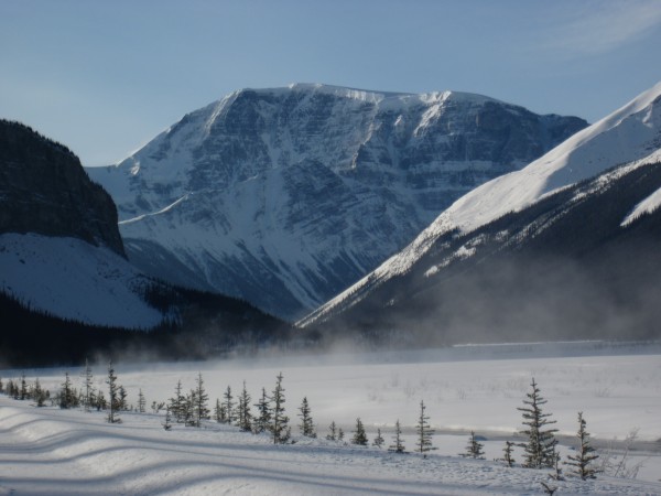 Blowing snow near the Beauty Creek trailhead - 2/27/12