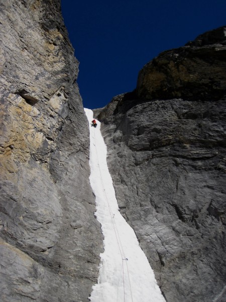 My turn - the 2nd pitch is mellow and quite fun at WI 3. The final pit...