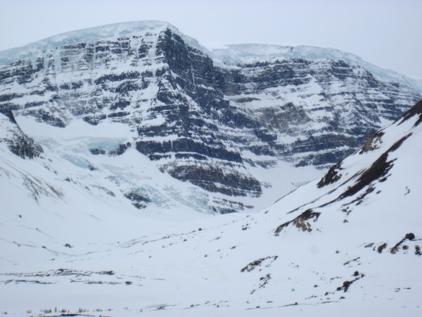 Slipstream &#40;925m WI 4+&#41; on Mount Snowdome - note the cornice - 4/11/12