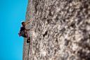 Pulling granite with Larry Zulim on a wall near Mineral King - Click for details