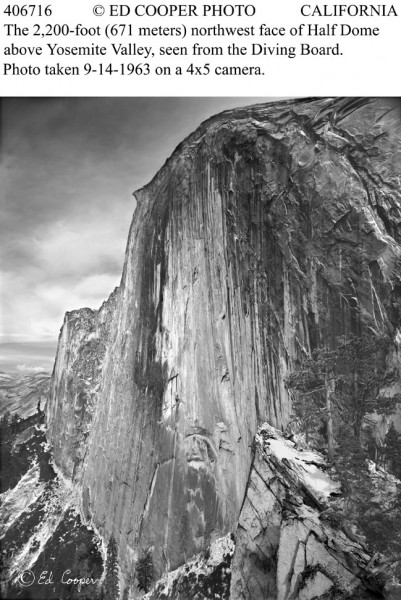 Half Dome from Diving Board, Yosemite Valley, CA, B&W, remake
