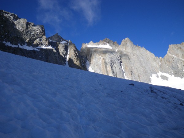 Tromping up the Palisade Glacier to the U-Notch