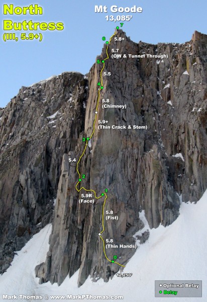 2012-06-16 - North Buttress of Goode as we reached the permanent snowf...