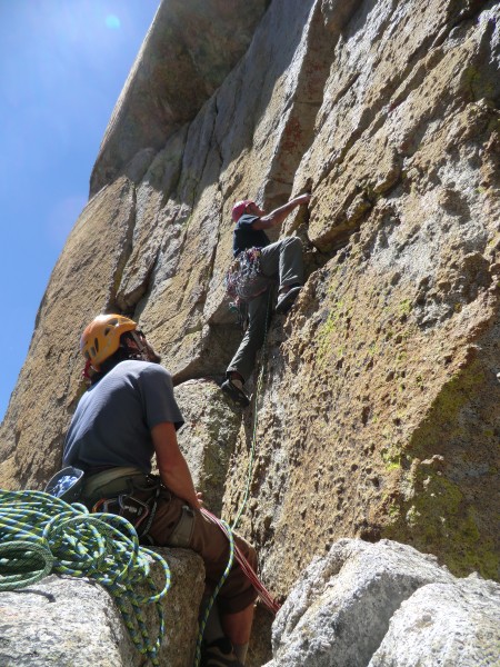 Adamame belays Jahil up Deimos during the most recent Tuolumne Crack F...