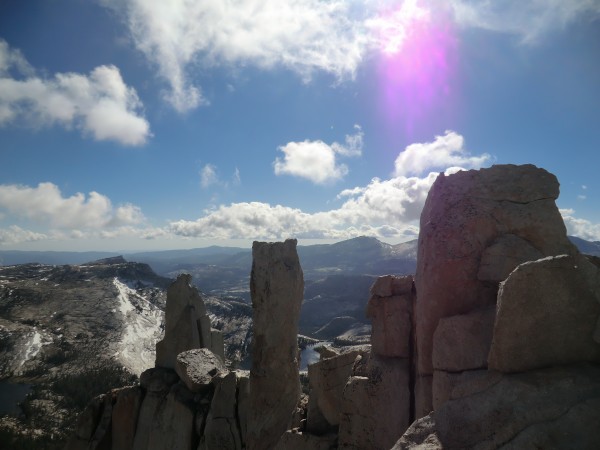 View topping out at Cathedral Peak