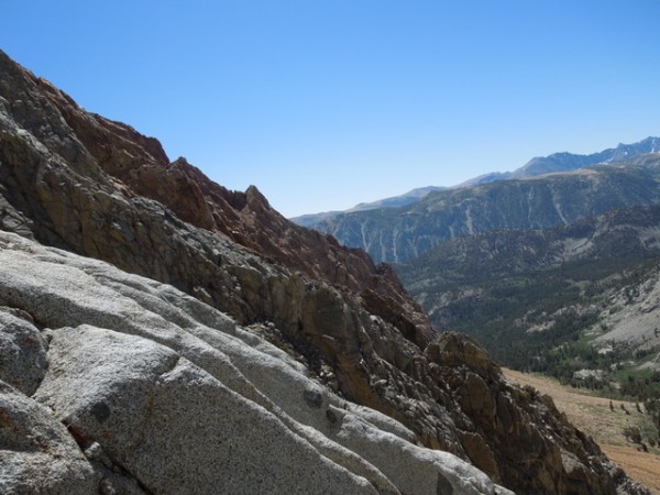 Looking over at the Piute Crags.