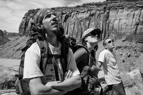 &#40;L-R&#41; Andrew Kubik, Renee Nall, and the author scoping lines. ...