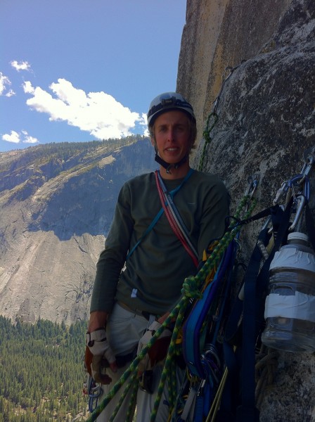 Happy to be standing on a ledge at Tapir Terrace