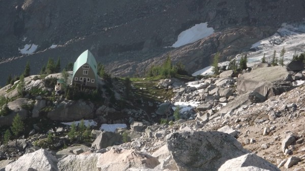 Looking back down at the Kain Hut