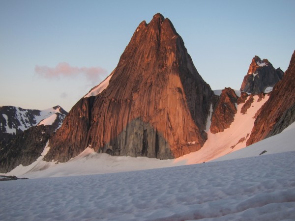 Early morning light hits Snowpatch Spire