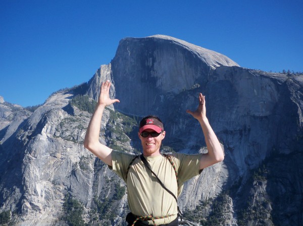 Myself tryin to hold halfdome