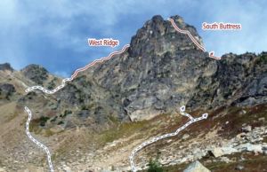 Cutthroat Peak - West Ridge III+ 5.7 - Washington Pass, Washington, USA. Click to Enlarge