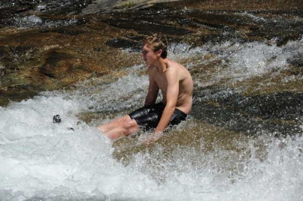 Natural water slide near Evolution Meadow