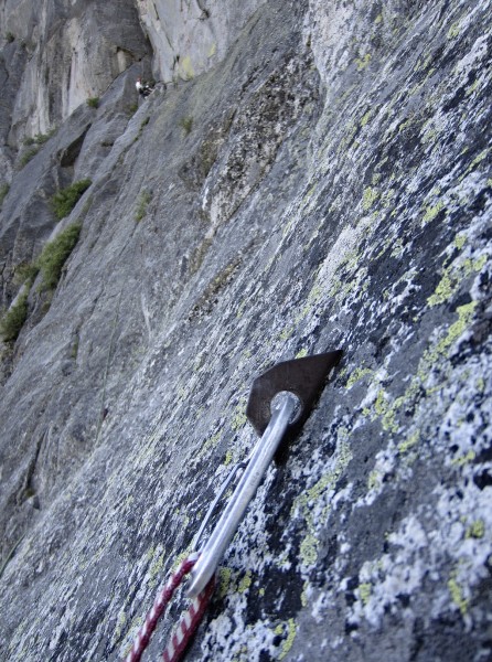 Old bolt at beginning of traverse