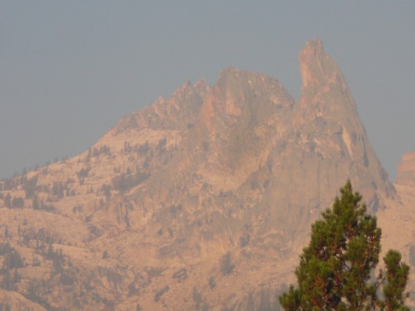 Our first view of the finger from Hell-roaring lake