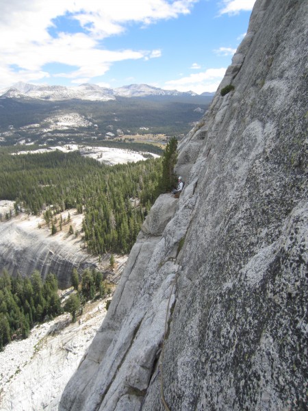 Looking back on the traverse.  Great exposure.