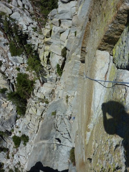 Looking back down the traverse