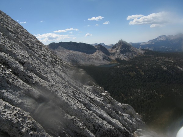 view of young lake and our base camp.