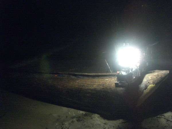 Lake Malawi nite Fishing, Dugout Canoe W/5 Colman lantern rack.