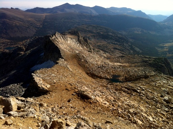 view of the ridge i ended up climbing on the approach. The little sand...