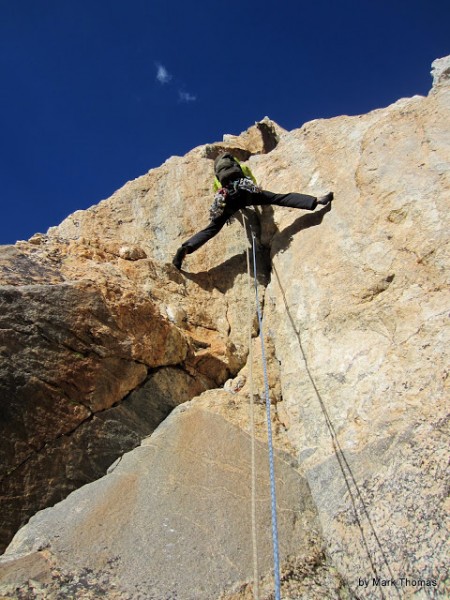 Thomas Bukowski leading a 5.9 stem variation to P4 of Irene's Arete.