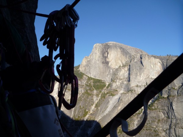nice view of half dome form the bivi at the top of pitch 10.
