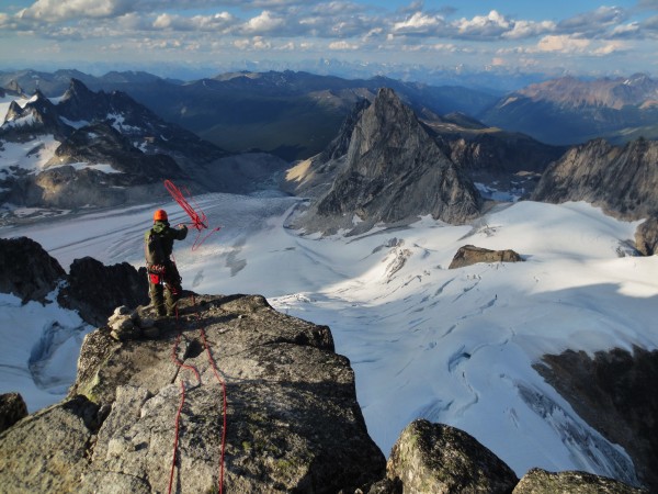 Rappelling off South Howser