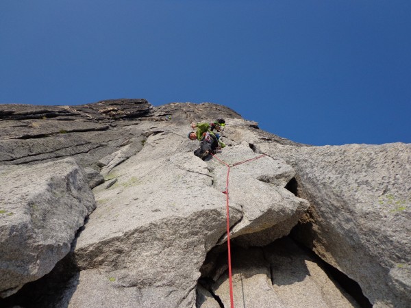 Excited about first pitch &#40;NE ridge of Bugaboo Spire&#41;